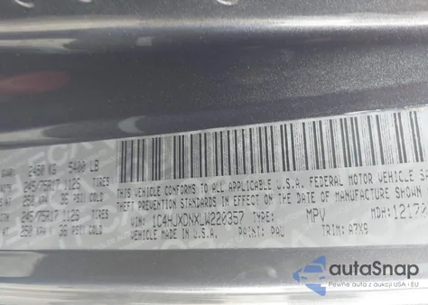 2020 Jeep Wrangler Unlimited Sport S 4X4 z USA, uszkodzony, nr VIN 1C4HJXDNXLW220357